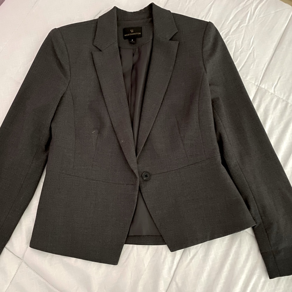 Worthington Charcoal Grey Size 6 Blazer